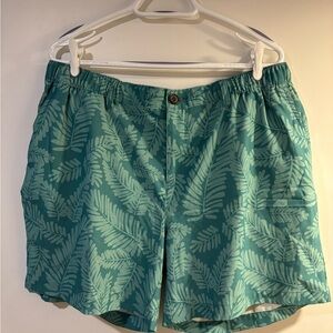 Chubbies Teal Leaf Print 6”